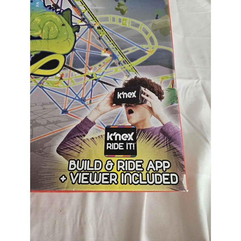 K'Nex Thrill Rides Twisted Lizard Roller Coaster Building Set 402 Pcs Open Box